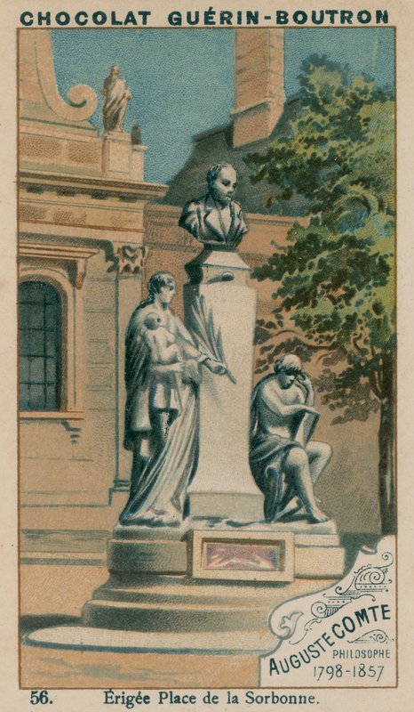 Auguste Comte, filosofi, 1798-1857, pystytetty Place de la Sorbonne tekijältä French School