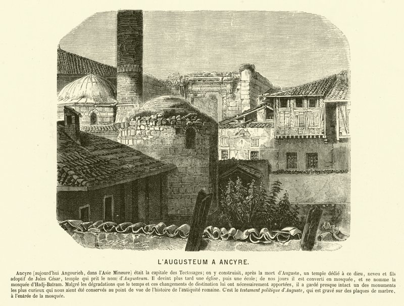Augusteum, Augustuksen temppeli ja Rooma, Ankara, Turkki (kaiverrus) tekijältä French School