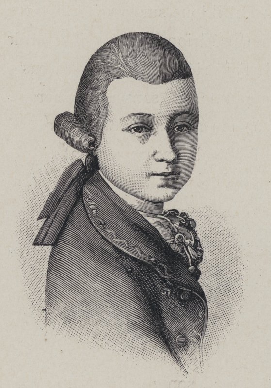 Itävaltalainen säveltäjä Wolfgang Amadeus Mozart 14-vuotiaana tekijältä French School