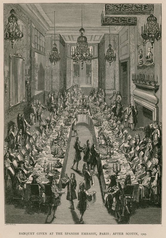 Juhlatilaisuus Espanjan suurlähetystössä Pariisissa; Scotinin jälkeen, 1707 tekijältä French School