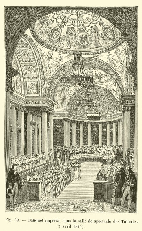 Keisarillinen juhla-ateria Tuileries-teatterissa 2. huhtikuuta 1810 tekijältä French School