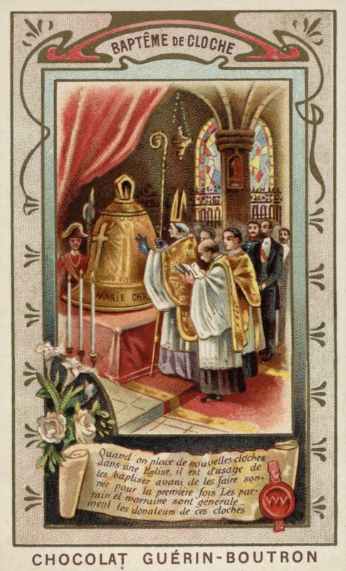 Uuden kirkonkellon kaste (chromolitho) tekijältä French School