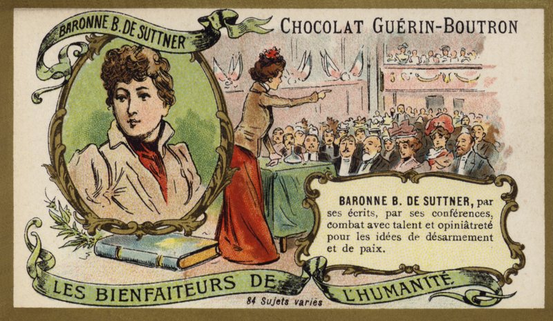 Baroness Bertha von Suttner, itävaltalainen kirjailija ja pasifisti (chromolitho) tekijältä French School