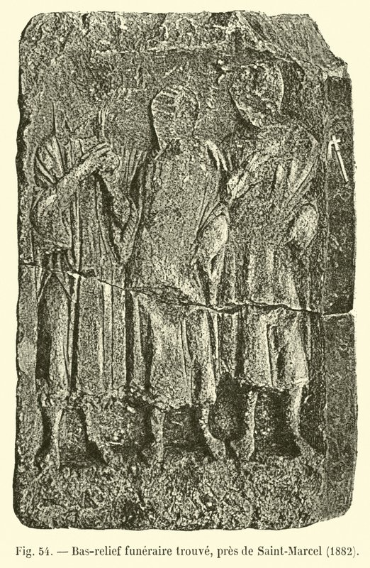 Hautajaisten bareljeefi löydetty lähellä Saint-Marcelia, 1882 tekijältä French School