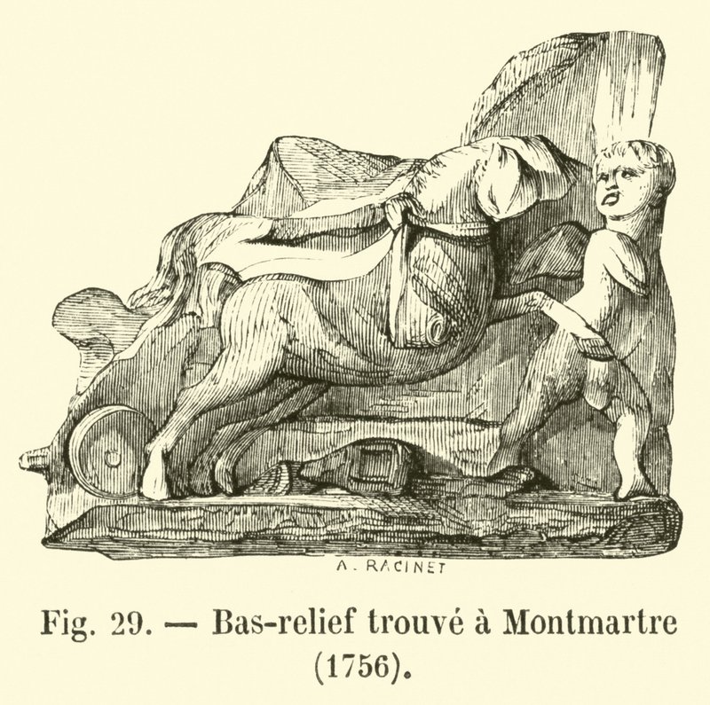 Montmartresta löydetty bareljeef, 1756 tekijältä French School