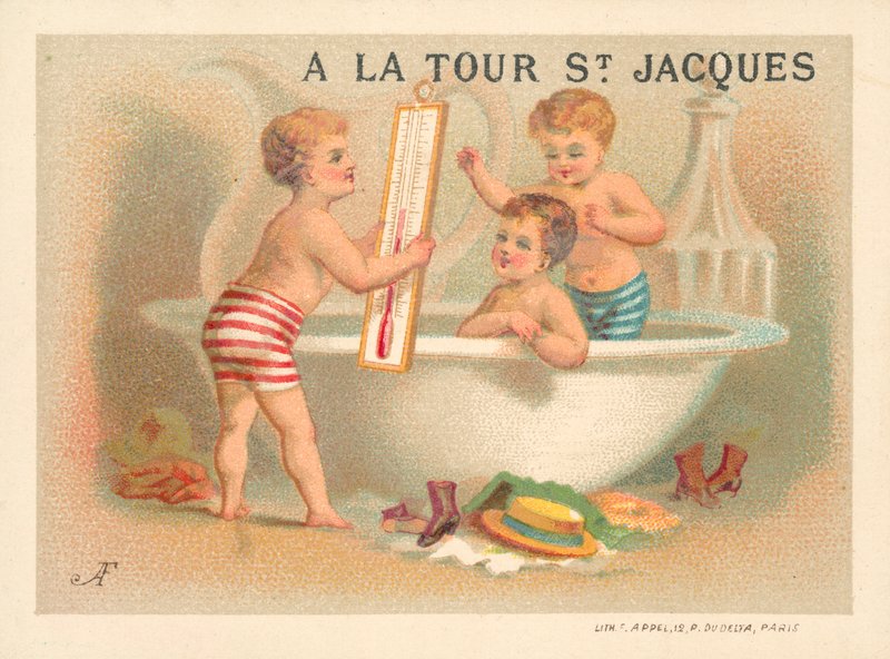 Kylpyaika (chromolitho) tekijältä French School