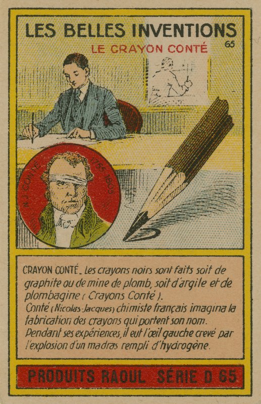 Kaunis keksintökortti, Conte värikynä tekijältä French School