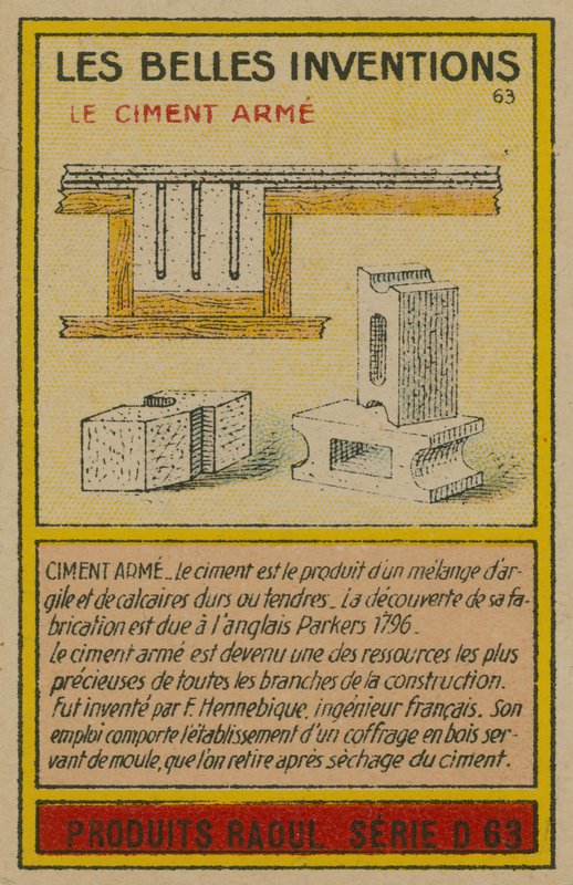 Kaunis keksintökortti, teräsbetoni tekijältä French School