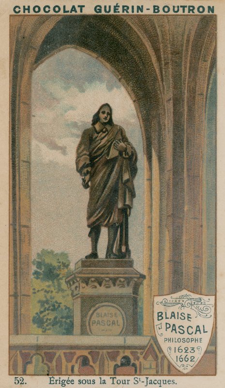 Blaise Pascal, filosofi, 1623-1662, pystytetty Tour St-Jacquesin alle tekijältä French School