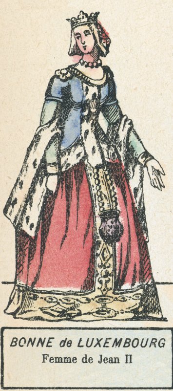 Bonne de Luxembourg, Femme de Jean II (värikaiverrus) tekijältä French School