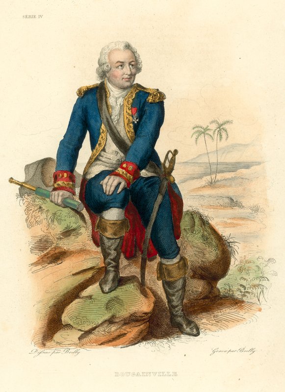 Bougainville (värillinen kaiverrus) tekijältä French School