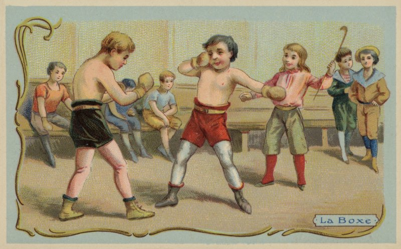 Nyrkkeily (chromolitho) tekijältä French School