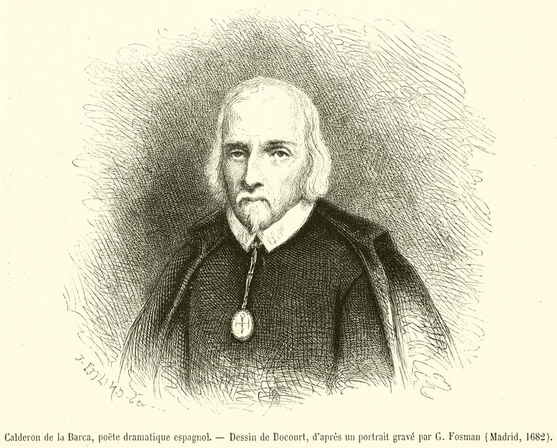 Calderon de la Barca, espanjalainen dramaattinen runoilija (kaiverrus) tekijältä French School