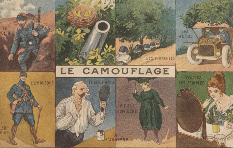 Naamiointi (väri litho) tekijältä French School
