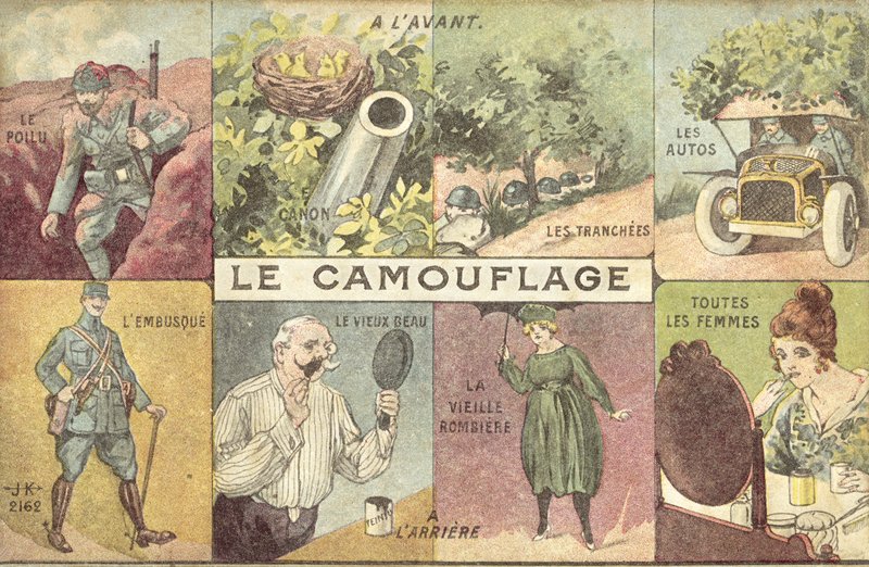 Naamiointi (väri litho) tekijältä French School