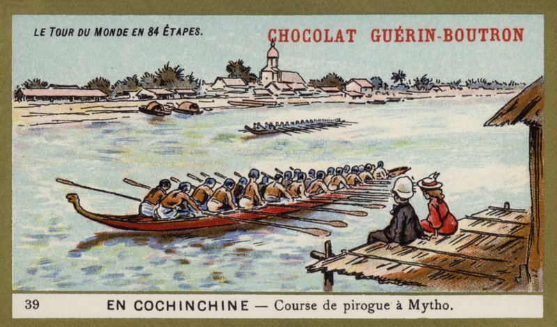 Kanoottikilpailu Mythossa, Cochinchinassa (chromolitho) tekijältä French School