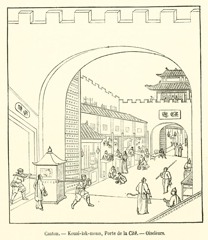 Kanton, Kouai-lak-Moun, Kaupungin portti, Lintujensieppaajat (kaiverrus) tekijältä French School