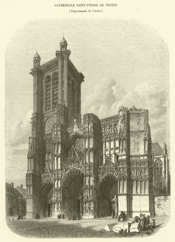 Saint-Pierre Cathedral of Troyes, Department of Aube (kaiverrus) tekijältä French School