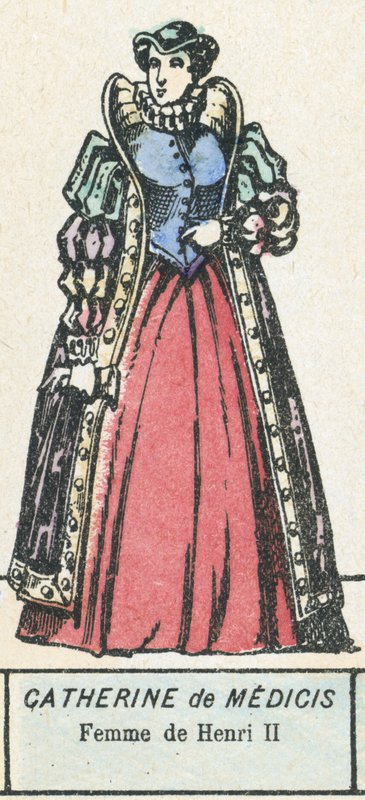 Catherine de Medici, Femme de Henri II (värinen kaiverrus) tekijältä French School