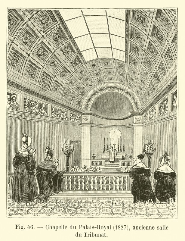 Chapel of the Palais-Royal, 1827, entinen Tribunaten huone tekijältä French School