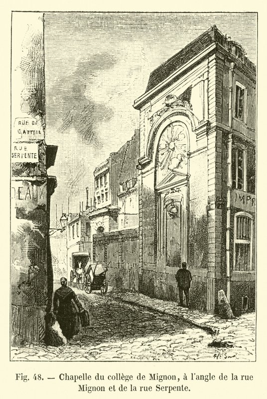 Mignonin yliopiston kappeli rue Mignonin ja rue Serpenten kulmassa tekijältä French School