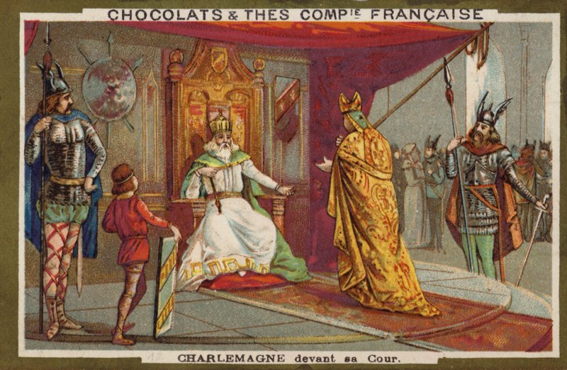 Kaarle Suuri ja hänen hovinsa (chromolitho) tekijältä French School
