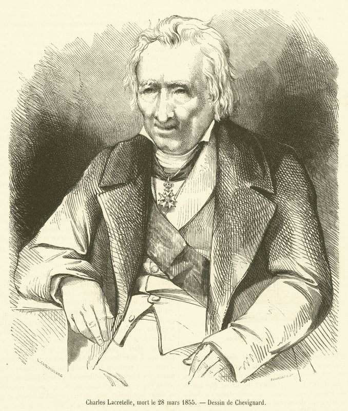 Charles Lacretelle, kuollut 28. maaliskuuta 1855 (kaiverrus) tekijältä French School