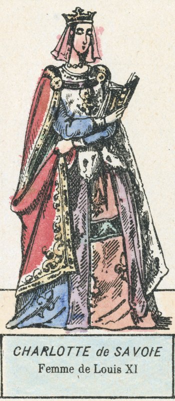 Charlotte of Savoy, Louis XI:n vaimo (värillinen kaiverrus) tekijältä French School