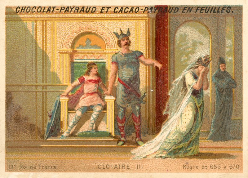 Chlothar III, frankkilainen Neutrian ja Burgundin kuningas (chromolitho) tekijältä French School