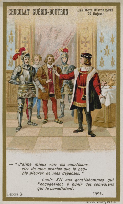 Chocolat Guerin-Boutron -kauppakortti, Historic Words -sarja tekijältä French School