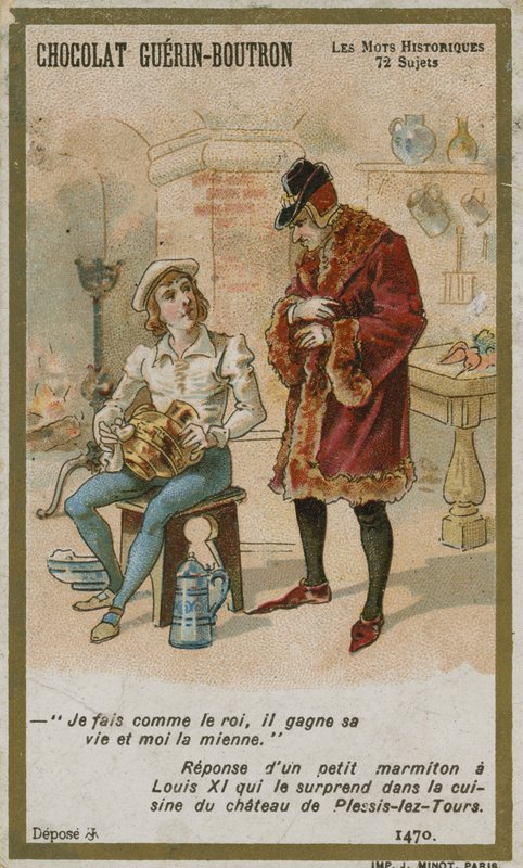 Chocolat Guerin-Boutron -kauppakortti, Historic Words -sarja tekijältä French School