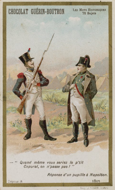 Chocolat Guerin-Boutron -kauppakortti, Historic Words -sarja tekijältä French School