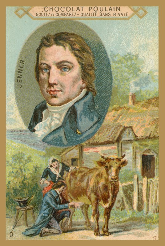 Suklaa Poulain -kauppakortti, Edward Jenner tekijältä French School