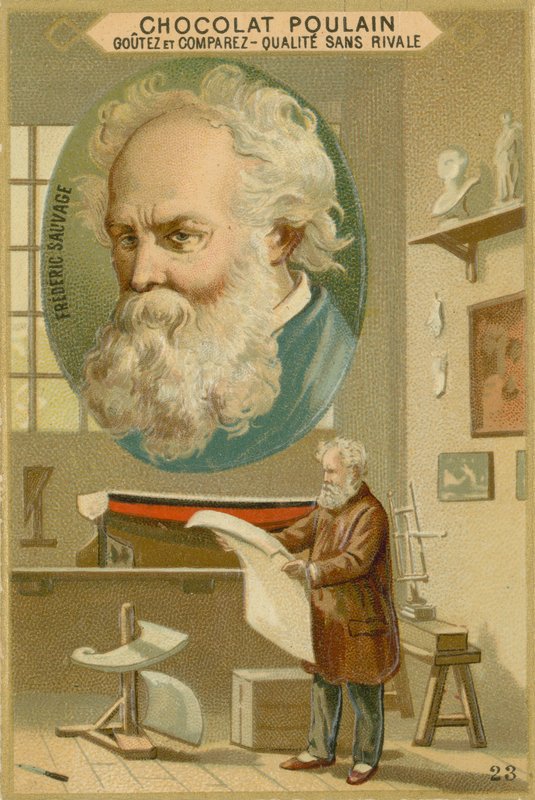 Chocolate Poulain -kauppakortti, Frederic Sauvage tekijältä French School