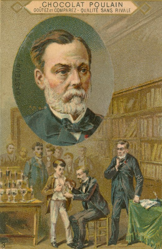 Suklaa Poulain -kauppakortti, Louis Pasteur tekijältä French School