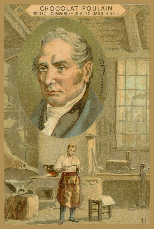 Suklaa Poulain -kauppakortti, Robert Stephenson tekijältä French School