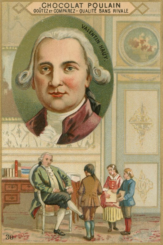 Chocolat Poulain -kauppakortti, Valentin Hauy tekijältä French School