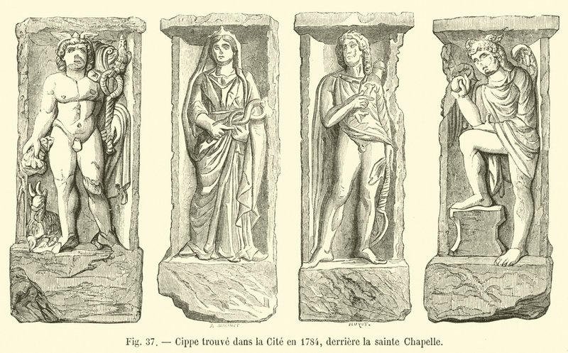 Sippus löydettiin kaupungista vuonna 1784, Sainte Chapellen takaa tekijältä French School