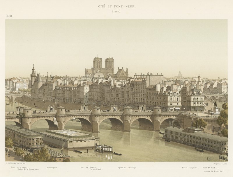 Kaupunki ja Pont-Neuf, 1840 tekijältä French School