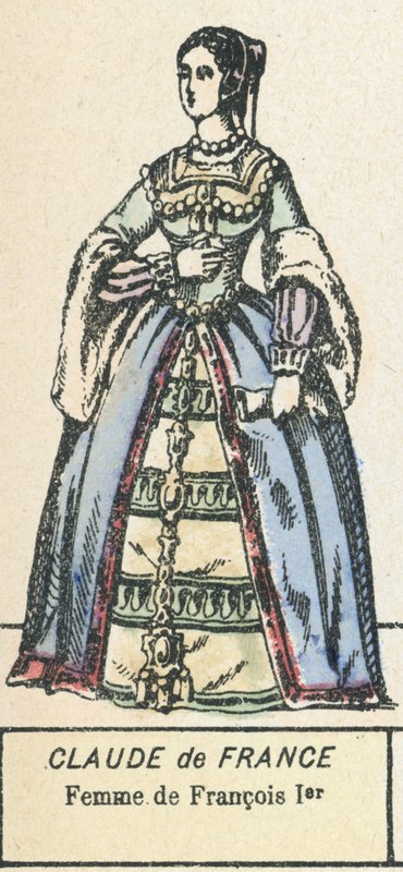 Claude de France, Francois I:n vaimo (värillinen kaiverrus) tekijältä French School