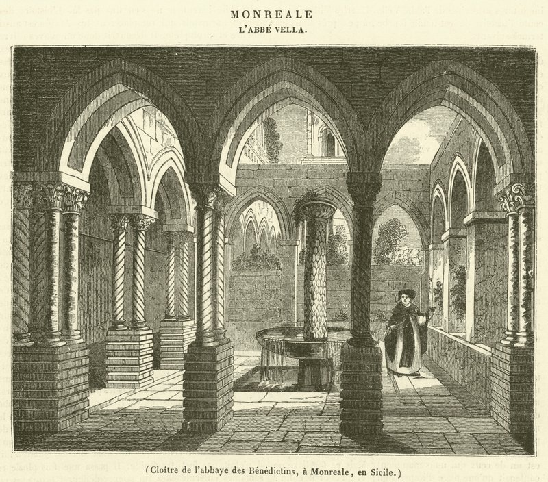 Benedictine Abbeyn luostari, Monreale, Sisilia (kaiverrus) tekijältä French School