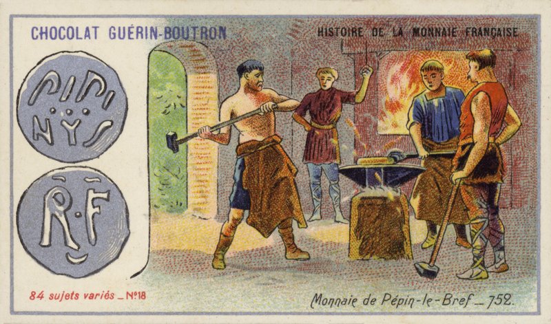 Pepin Lyhyen kolikot, 752 (chromolitho) tekijältä French School