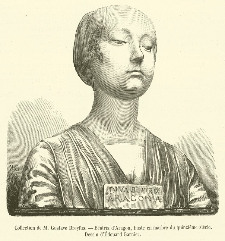 Kokoelma M Gustave Dreyfus, Beatrix Aragonia, marmoririntakuva 1400-luvulta (kaiverrus) tekijältä French School