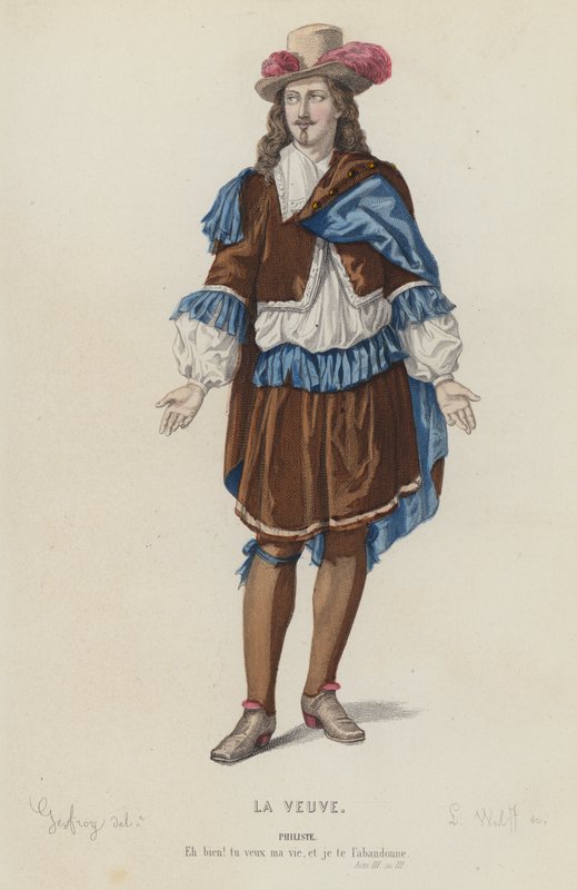 Corneille, La Veuve, Act III, Sc III (värikaiverrus) tekijältä French School
