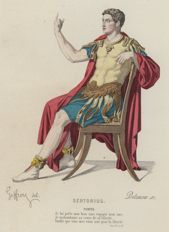 Cornelius, Sertorius, Act III, Sc II (värinen kaiverrus) tekijältä French School