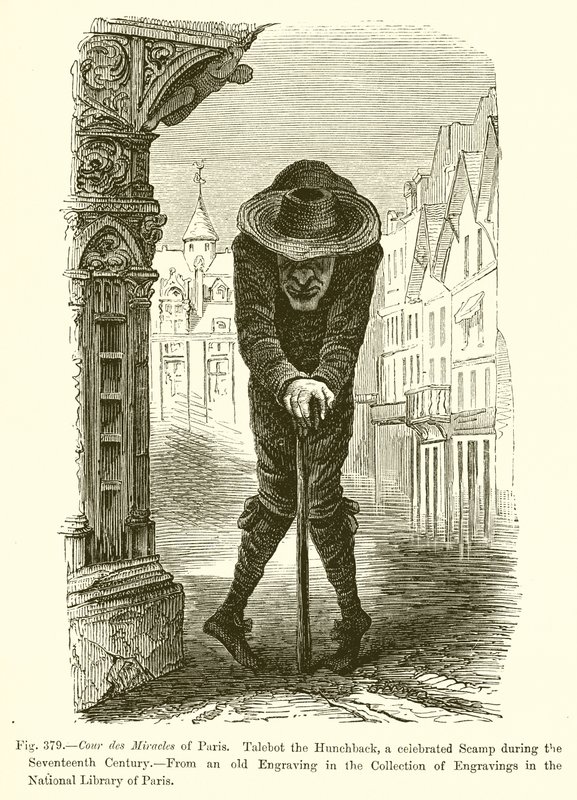 Cour des Miracles of Paris. Talebot the Hunchback, 1700-luvun kuuluisa ryyppyläinen tekijältä French School