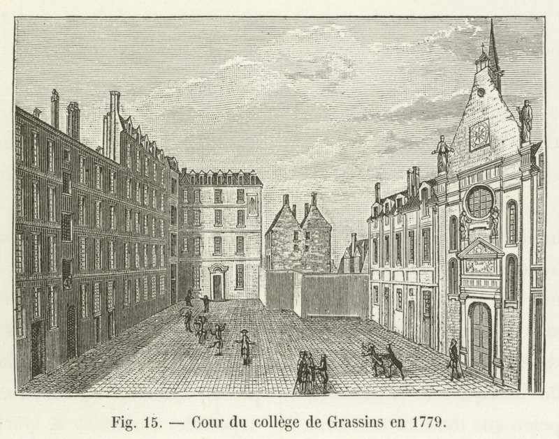 Grassinsin yliopiston sisäpiha vuonna 1779 tekijältä French School