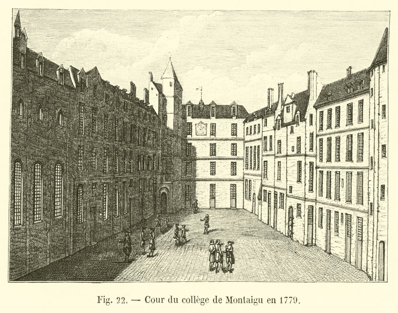 Montaigun yliopiston sisäpiha vuonna 1779 tekijältä French School