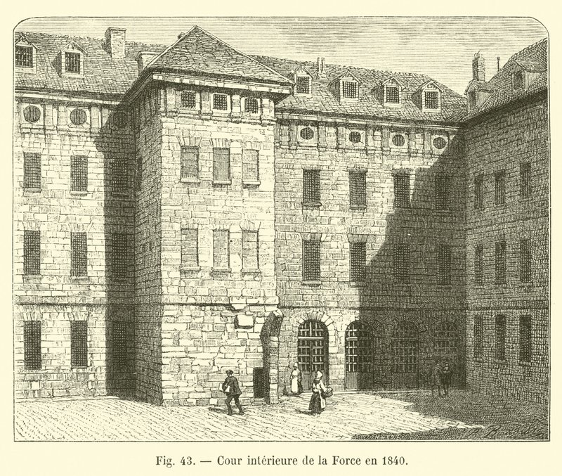 La Forcen sisäpiha vuonna 1840 tekijältä French School
