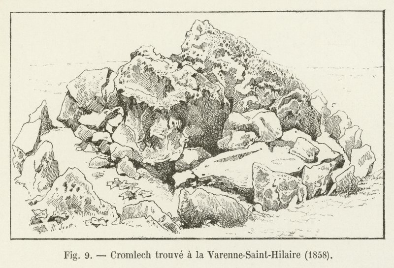 Cromlech löydetty Varenne-Saint-Hilairesta, 1858 tekijältä French School